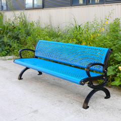 Perforated Metal Bench - Cast Aluminum Legs - 4ft to 8ft