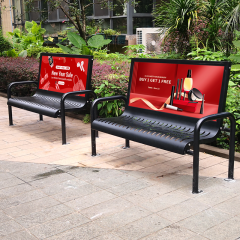 Outdoor Advertising Bench with Poster Display Frame
