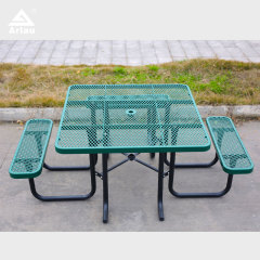 ADA Metal Mesh Table - 9-Gauge Commercial Picnic Table - yalau
