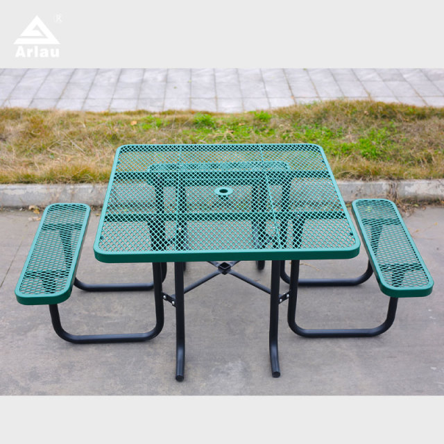 ADA Metal Mesh Table - 9-Gauge Commercial Picnic Table - yalau