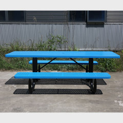 Commercial ADA Picnic Table - 8 Foot Heavy-Duty Blue Steel Design