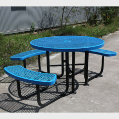 Blue Round ADA Picnic Table - Wheelchair Accessible - yalau