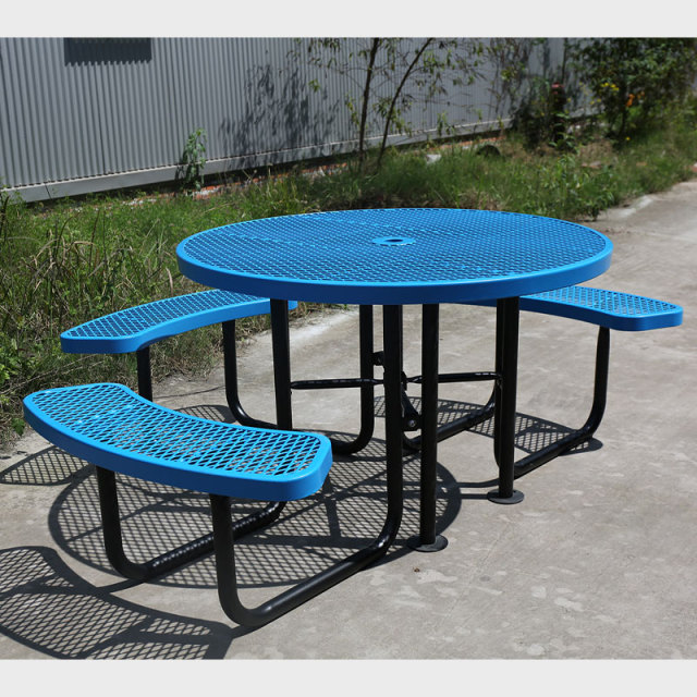 Blue Round ADA Picnic Table - Wheelchair Accessible - yalau