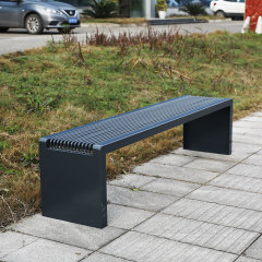 Outdoor Backless Bench – Steel Patio Park Bench