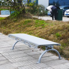 Backless Galvanized Steel Outdoor Bench Durable – Arlau