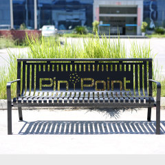 Commercial Park Bench - 6ft Outdoor Steel with Backrest