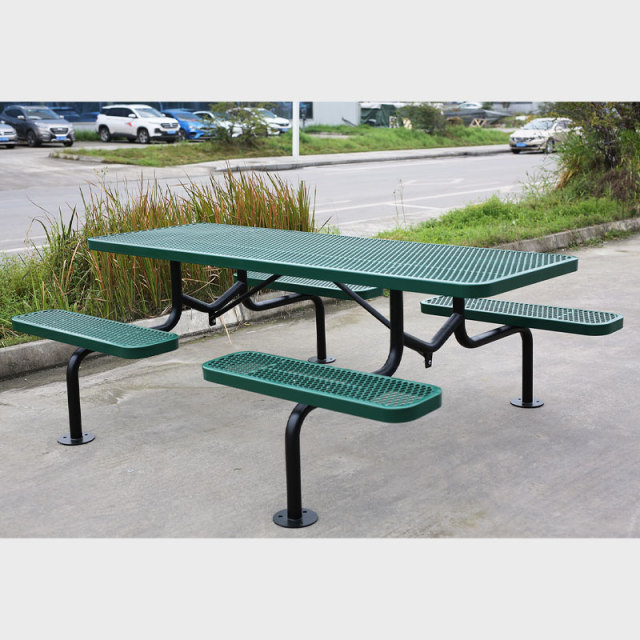 Metal Mesh Outdoor Picnic Table 4FT 6FT 8FT Arlau