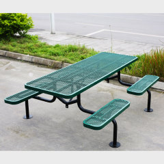 Metal Mesh Outdoor Picnic Table 4FT 6FT 8FT Arlau