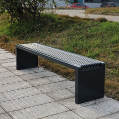 Outdoor Backless Bench – Steel Patio Park Bench
