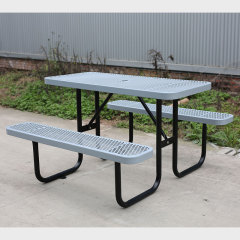 Kids Picnic Table 6ft Grey Perforated Steel Commercial Arlau