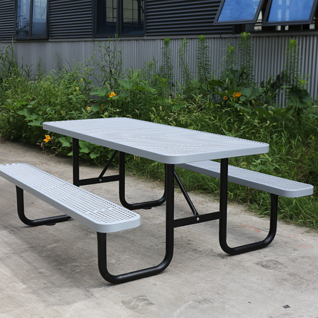 8ft Gray Heavy-Duty Picnic Table - Commercial - yalau