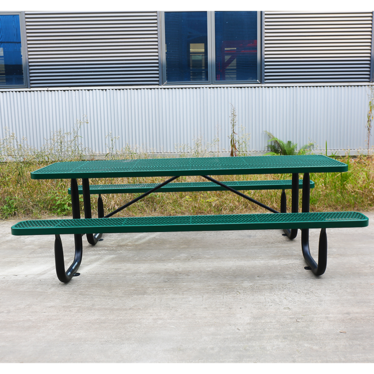 8 Foot Picnic Table - Thermoplastic Coated Steel Outdoor Table