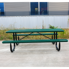 8 Foot Picnic Table - Thermoplastic Coated Steel Outdoor Table