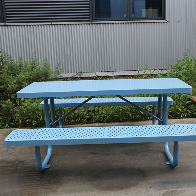 Rectangular Metal Mesh Picnic Tables Outdoor Durable Arlau