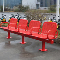 Red Garden Bench - Anti-Corrosion Galvanized Steel Seating