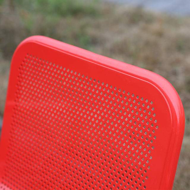 Red Garden Bench - Anti-Corrosion Galvanized Steel Seating