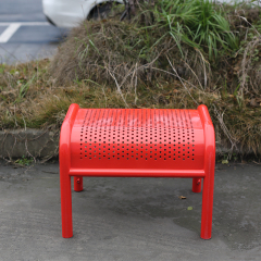 Red Garden Bench - Anti-Corrosion Galvanized Steel Seating