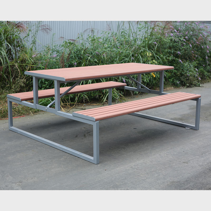 Heavy-Duty Park Picnic Table - Double-Sided 6ft Outdoor Bench Set