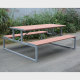 Heavy-Duty Park Picnic Table - Double-Sided 6ft Outdoor Bench Set