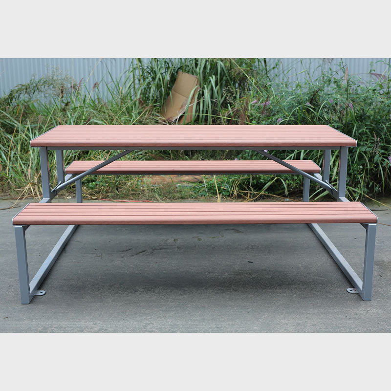 Heavy-Duty Park Picnic Table - Double-Sided 6ft Outdoor Bench Set