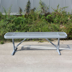 Gray Metal Bench for Parks - 4ft No-Back Yalau