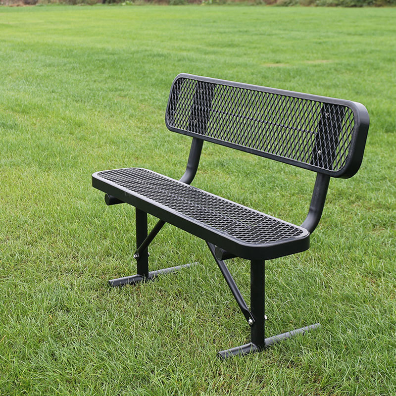 Park Bench Thermoplastic Coating 4ft Steel Outdoor Bench Arlau