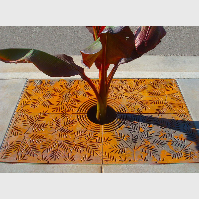Steel Tree Grates - Durable Rustic Landscape Design