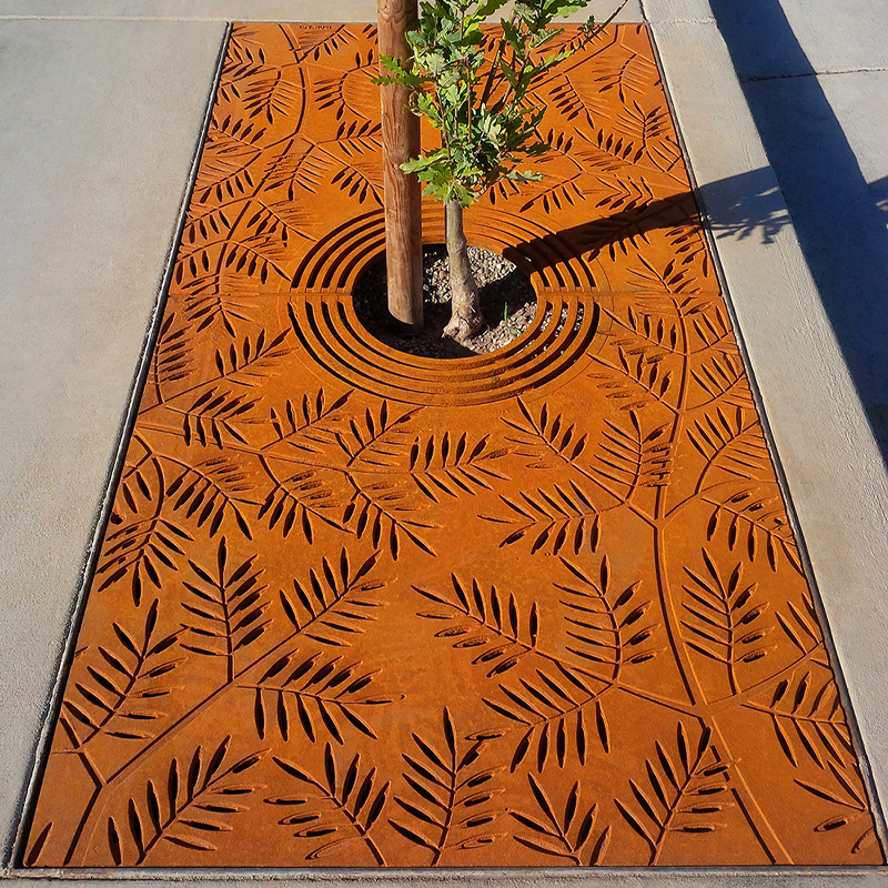 Steel Tree Grates - Durable Rustic Landscape Design