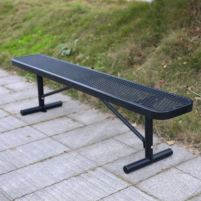 4ft 6ft 8ft Commercial Bench - Perforated Steel Seating
