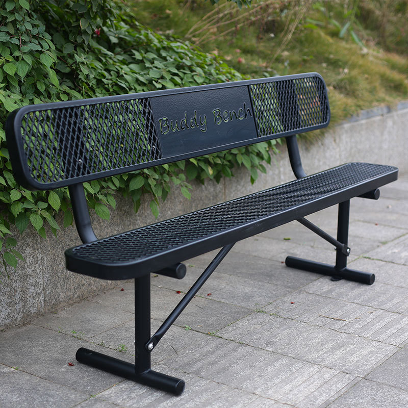 Heavy-Duty Outdoor Dog Park Bench with Backrest