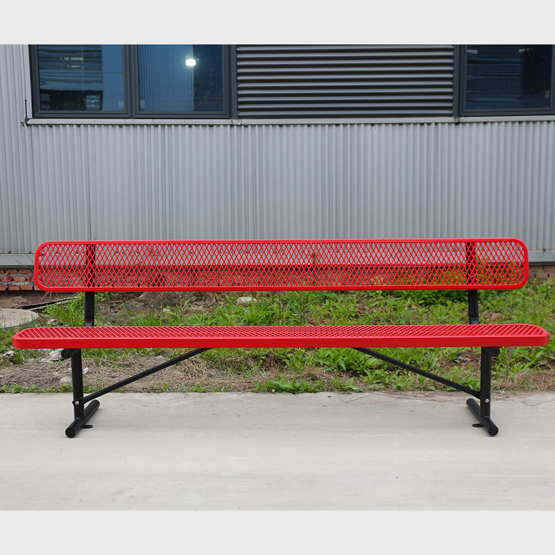 Expanded Metal Bench - 8ft Red UV Resistant - yalau