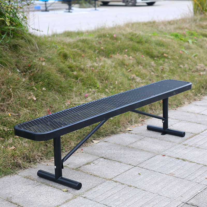 4ft 6ft 8ft Commercial Bench - Perforated Steel Seating