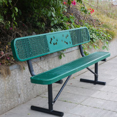 Commercial Dog Park Bench - 6ft Durable Green Outdoor Bench