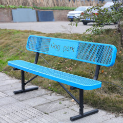 Dog Park Bench - 6ft Blue Paw Print Desig