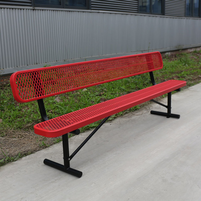 Expanded Metal Bench - 8ft Red UV Resistant - yalau