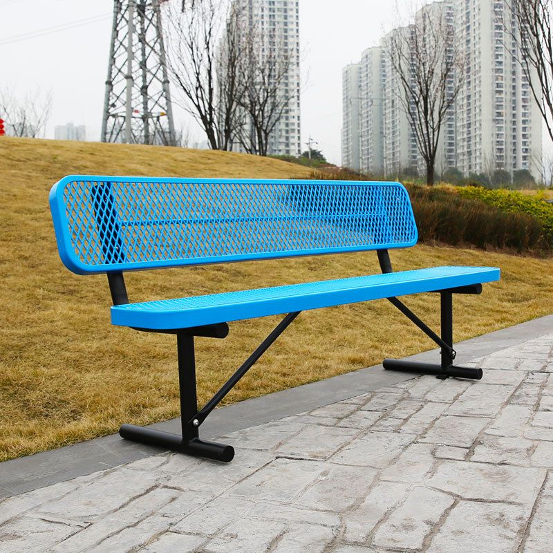 Thermoplastic Bench - 6ft & 8ft Metal Mesh Outdoor