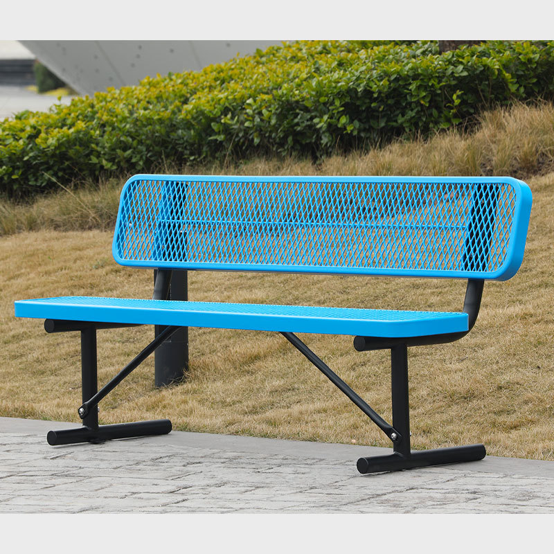 Thermoplastic Bench - 6ft & 8ft Metal Mesh Outdoor