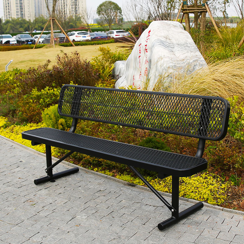 Outdoor Bench Perforated Steel Mesh Thermoplastic - Arlau