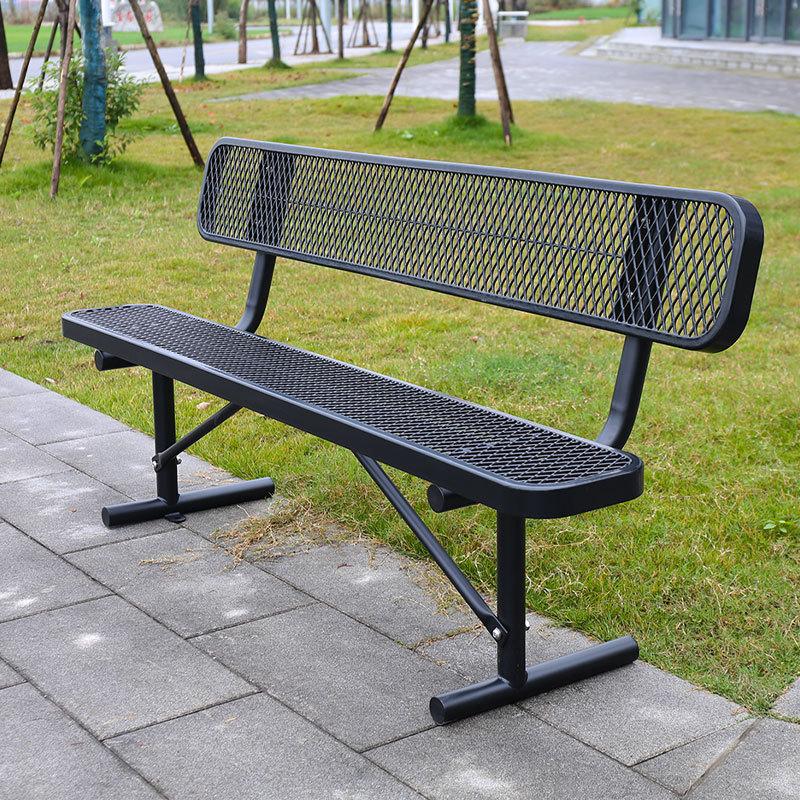 Outdoor Bench Perforated Steel Mesh Thermoplastic - Arlau