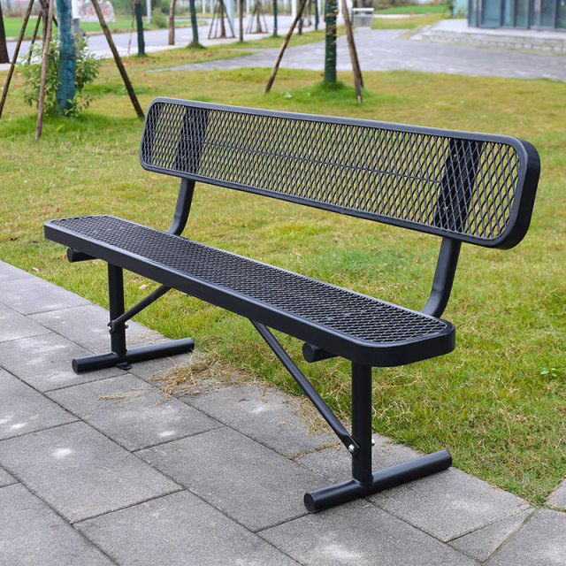 Outdoor Bench Perforated Steel Mesh Thermoplastic - Arlau