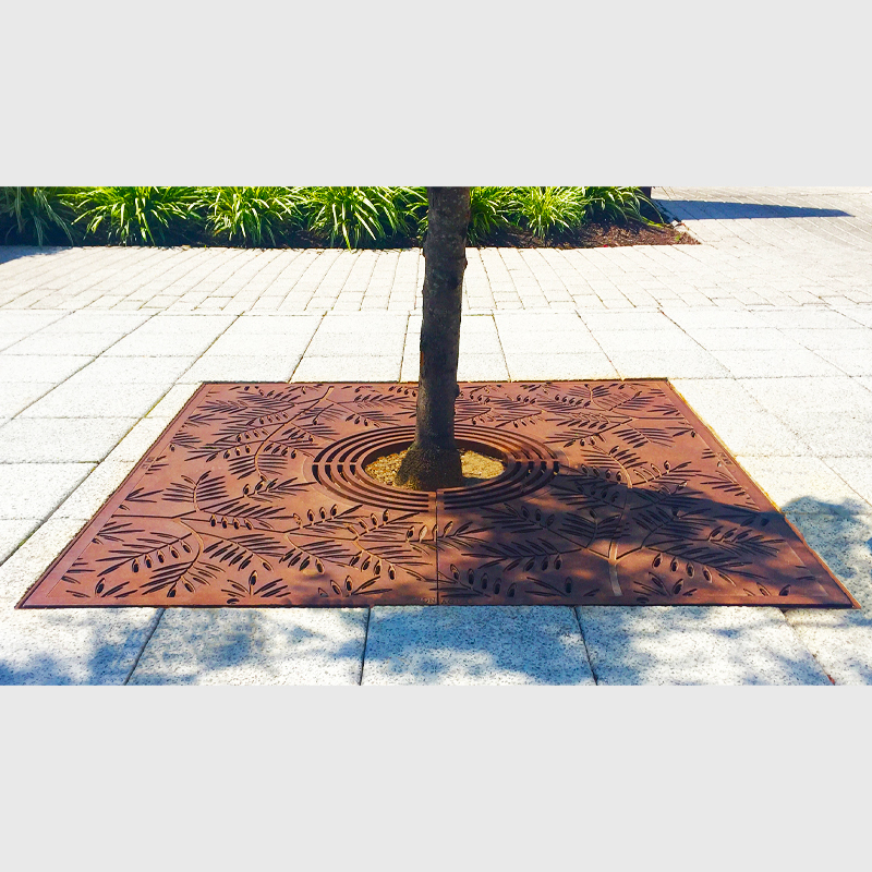 Steel Tree Grates - Durable Rustic Landscape Design