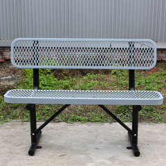 Garden Bench with Thermoplastic Coating 4 ft Grey Steel Bench Arlau