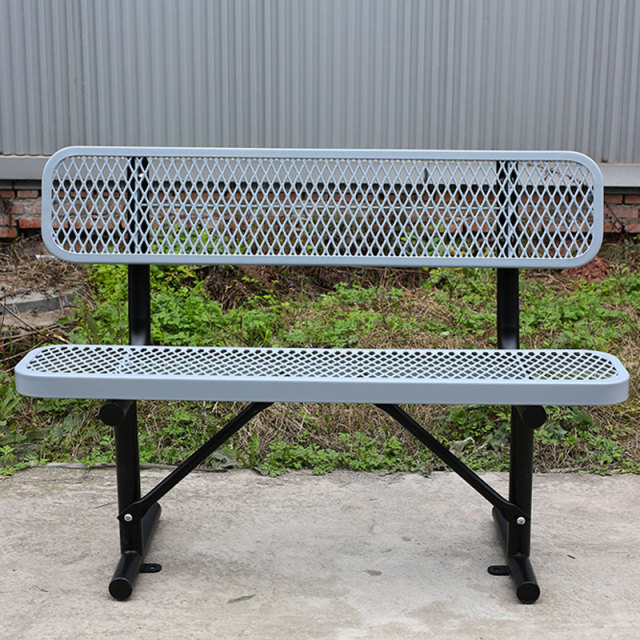 Garden Bench with Thermoplastic Coating 4 ft Grey Steel Bench Arlau
