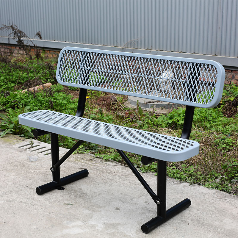 Garden Bench with Thermoplastic Coating 4 ft Grey Steel Bench Arlau