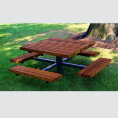 WPC Outdoor Dining Set - Durable Picnic Table with Benches for Park