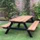 Heavy-Duty Integrated Picnic Table - Commercial Outdoor Dining Set