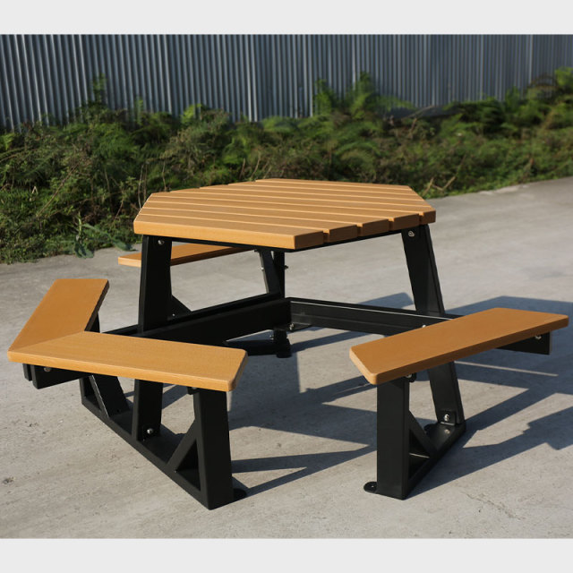 Accessible Picnic Table - Recycled Plastic WPC & Steel Hexagon - yalau