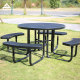 Round Commercial Picnic Table - 46 Inch All-Weather Steel Design