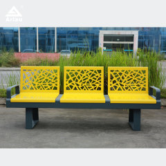Geometric Steel Public Seating Bench - Durable Outdoor Chair - yalau