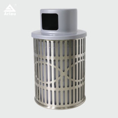 Stainless Steel Trash Can - Die-Stamped Lid, 36-Gallon Outdoor Bin